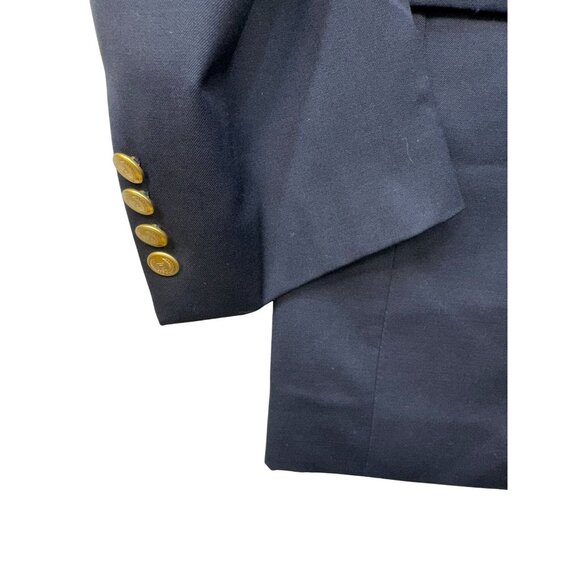 Chaps Mens Wool Blazer Jacket 42L Navy Blue Two Gold Button Old Money - Picture 8 of 13